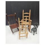 Doll Chair Lot Cast Iron 9.5"h
