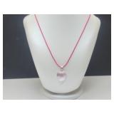 Pink Heart Cord Necklace