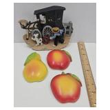 VTG Chalkware  Fruit & Burwood Wall Decor