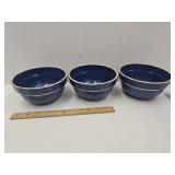 Lot of 3 Clay City Pottery Bowls 7" w