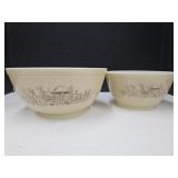2 Pyrex Bowls 402 & 403 Forest Fancies