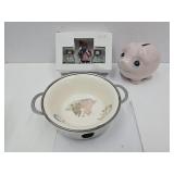 Salzstreuer Shakers, Piggy Bank & Baby Plate