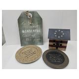 Wood Americana House, Live For Today Sign, +