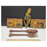 VTG Chalkware & 12" Utensils