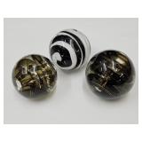 3 Dynasty  Art Glass Paperweights