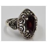 925 Silver Ring with Gemstone SZ 5