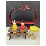 14" Metal Apple Wall Shelf,Food Storage+