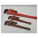 3 Pipe Wrenches, 14" & 24"