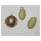 VTG Locket & Earrings