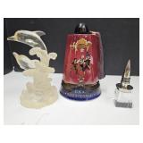 Ezra Brooks Liquor Bottle, Decanter Stopper +