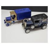 2 Die Cast Bank Trucks with 1 Key