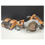 Ridge Battery Powered Flashlight, Saw & Charger