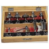 Router Bits with Wood Case