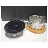 3.5 QT NuWave Pan, Strainer, Electric Hot Plate +