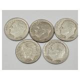 4 Silver Roosevelt Dime Coins See Dates +1965