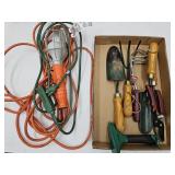 Trouble Light, Extension Cord & Garden Hand Tools