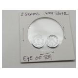 2 Grams .999 Fine Silver Egyptian Eye of Ra