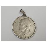 925 Sterling Coin Pendant 1976 IKE Rollar