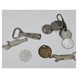 Warner Gear Tags, 5&10 Cent Tokens+