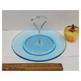 Glass Apple & Blue Vintage Snack Pate