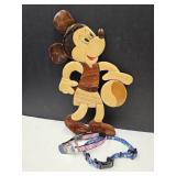 15" H Mickey Mouse, 2 Dog Collars XS
