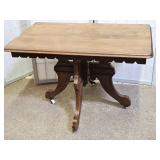 Antique Victorian Eastlake Walnut Parlor Table
