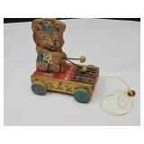 VTG Fisher Price Tiny Teddy Pull Toy