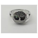 New 925 Silver Tree of Life Ring Sz 8