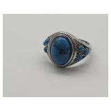 New 925 Silver Turquoise Ring Sz 10