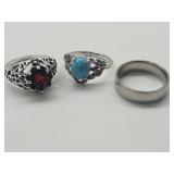 New Silver Plated Rings Sz 9