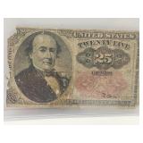 25 Cent Fractional Currency Paper Note
