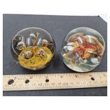 2 Unmarked Paperweights