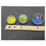 3 Small Unmarked Paperweights