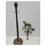 Weather Vane Metal Horse Brass Base  Decor Needs