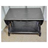 Black Drop Leaf Coffee Table w Down  29 x 18 x18"