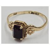 10k Gold Ring with Dark Sapphire? Size 4