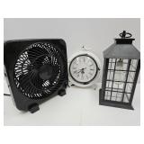 Personal Size Fan, 11" Lantern & Clock