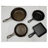 4 Cast Iron Lodge Skillets, See Sizes