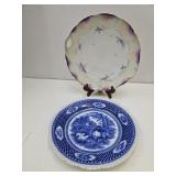 Flo Blue Ironstone Plate & Weimar German Plate