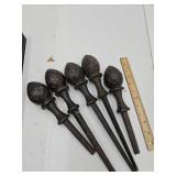 5 Cast Iron Fence Finial Toppers