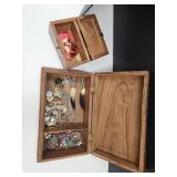 2 Dresser Boxes w/Costume Jewelry