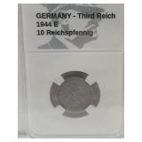 Germany WWII 1944 E 10 Coin VF