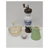 Pepper Mill, Candy Dish, Creamer +