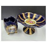 Limoges Egg Dish 5.5" h & Limoges Style Compote