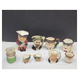 Smaller Toby Mugs, Staffordshire, Japan, Shakers+