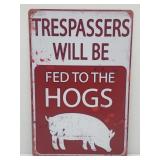 New Metal Trespassers Sign 8" x 12"