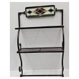 Stained Glass Wrought Iorn Wall Shelf 30x 18.1/2W.