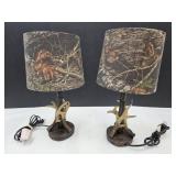2 Cabin Style Camo  Lamps 16.5"h