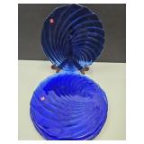 12" w Cobalt Italy Plates Set of 4