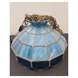 19"w Stained Glass Blue & Turquoise Light